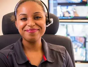 A Veolia employee smiles for the camera