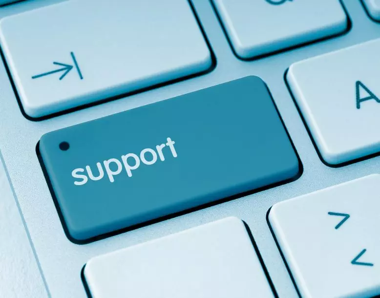 A keyboard button that says "Support"